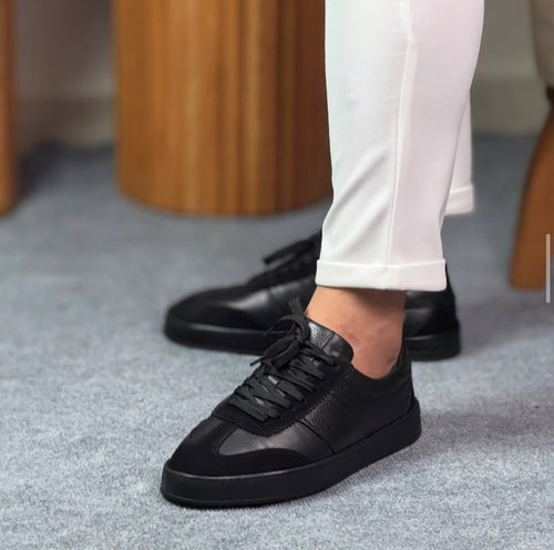 0061 SİYAH SNEKAKER DERİ AYAKKABI