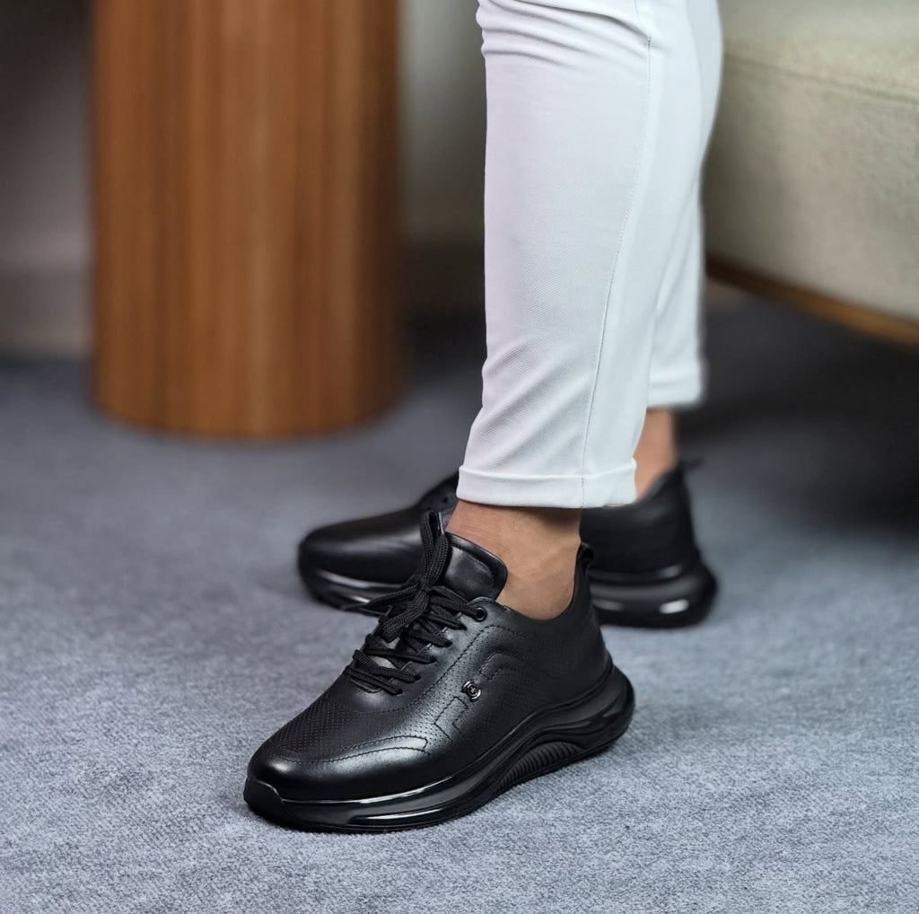 0065 SİYAH SNEKAKERS ERKEK DERİ AYAKKABI