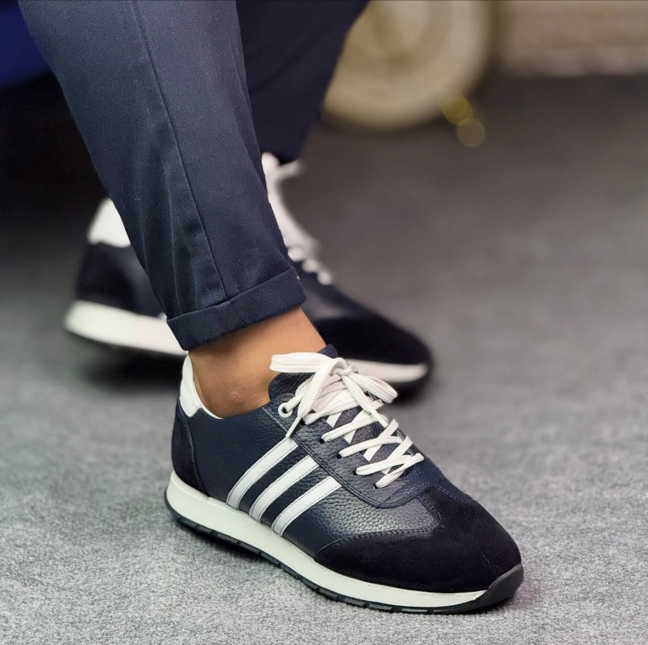 0040 LACİVERT ERKEK DERİ AYAKKABI